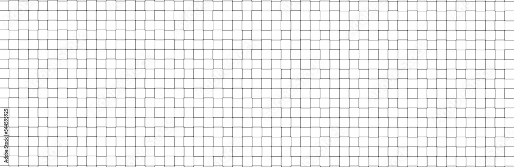 Net texture pattern on white background. Net texture pattern for backdrop and wallpaper. Realistic net pattern with black squares. Geometric background, vector illustration