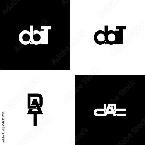 dat initial letter monogram logo design set