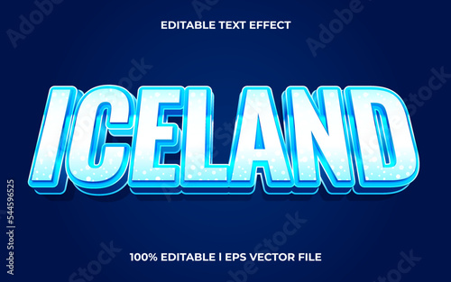 ice land text effect editable modern lettering typography font style, ice 3d text for tittle and sticker