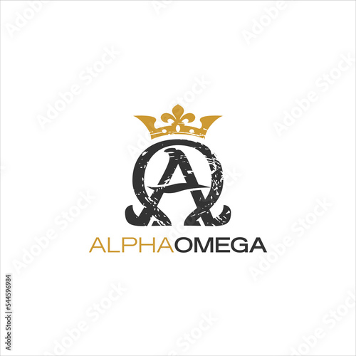 Rustic Alpha Omega Logo Design Template