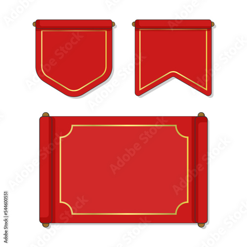 Red ancient chinese banner, Roll and hanging banner, chinese event scroll paper.