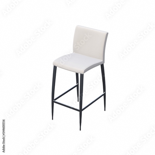 chair isolated on white background, interior furniture, 3D illustration, cg render