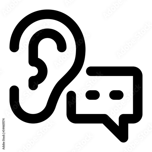 Ear Listening Line Icon