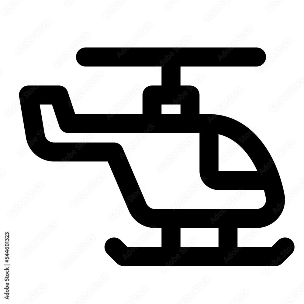 Helicopter Flying Line Icon Helicopter Flying Line Icon