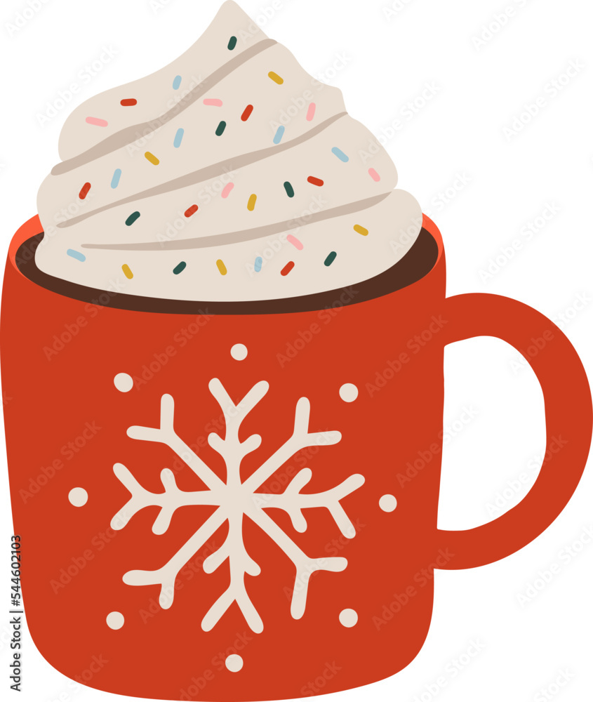 Christmas coffee cup vector, Christmas illustration vector, New year banner illustration, winter drink vector Christmas coffee cup vector, Christmas illustration vector, New year banner illustration, winter drink vector