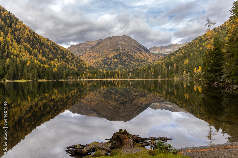 Lake Etrachsee in the Austrian municipality of Krakau in the Murau district of Styria. It is 1,374 meters above sea level in the Krakau Valley, a high plateau in the Schladminger Tauern, Austria