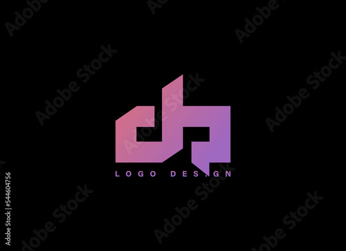 Abstract Initial Letter D and R Logo. Geometric Line Shapes Letter DP DR Isolated on White Background. Suitable For Business and Branding and Technology Logos. Flat Design Vector Template Elements
