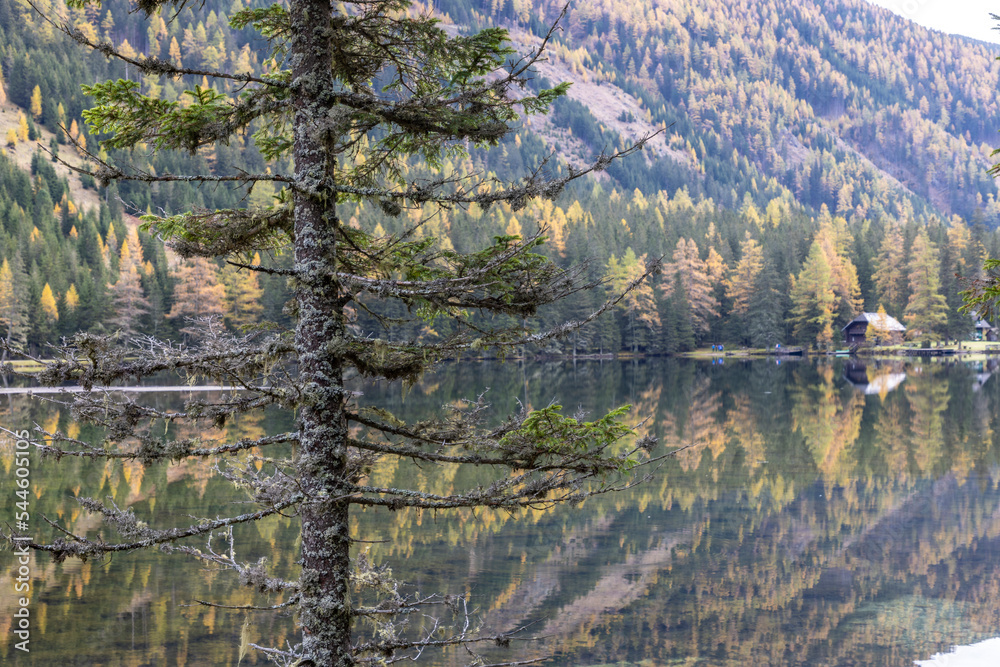 Lake Etrachsee in the Austrian municipality of Krakau in the Murau district of Styria. It is 1,374 meters above sea level in the Krakau Valley, a high plateau in the Schladminger Tauern, Austria