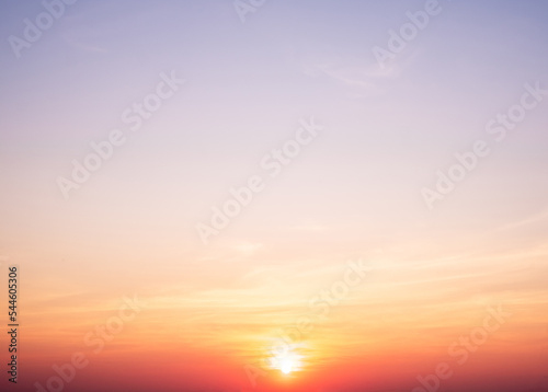 beautiful gradient orange clouds and sunlight on the blue sky perfect for the background  take in everning Twilight