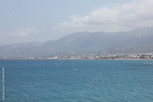 View of the sea coast of the island of Cyprus in Greece