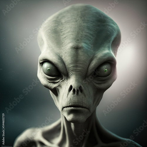 Alien creature creepy Portrait 3D illustration with dramatic lighting closeup zoom shot  reflecting the cultural heritage of another world