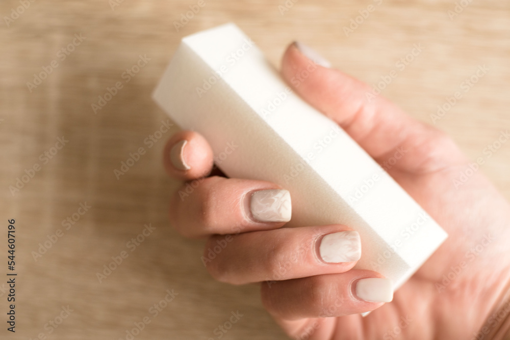 Manicure requires correction. Overgrown manicure. Female hands with overgrown nails. Time for correction gel polish. Manicure requires correction. Overgrown manicure. Female hands with overgrown nails. Time for correction gel polish.