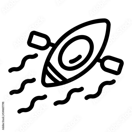 kayak line icon