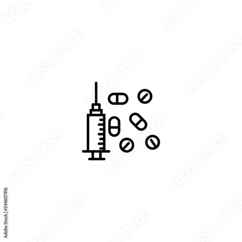 syringe icon injectionn and pill vector