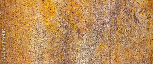 Texture of rusty iron, cracked paint on an old metal surface. Sheet of rusty metal with cracked and peeling paint, background for design with copy space.