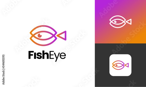 Modern abstract symbol a fish monoline style icon design suitable for tech or creative logo design vector template