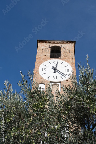Obraz na płótnie Horloge et oliviers w salonie