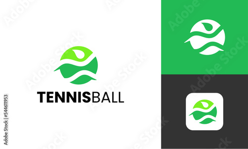 Abstract ball player tennis logo template illustration