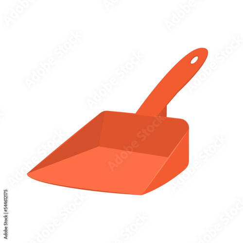 Cleaning scoop flat vector illustration. Household cleaning tool isolated on white background