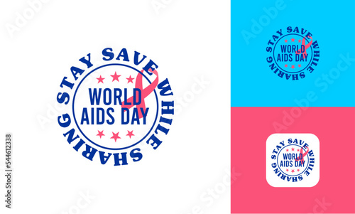World Aids Day concept. Aids Awareness. Red Ribbon. Logo Design Vector illustration Template