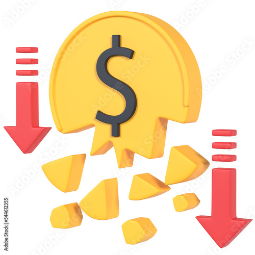 Money loss 3D icon