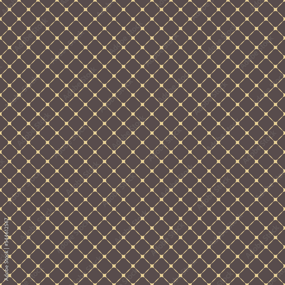 Geometric vector grid. Seamless abstract pattern. Modern brown and yellow diagonal background with lines