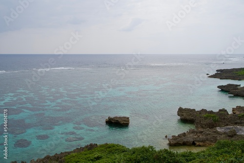 Beautiful seascape of Miyako Island from the Imgya Marine Garden photo