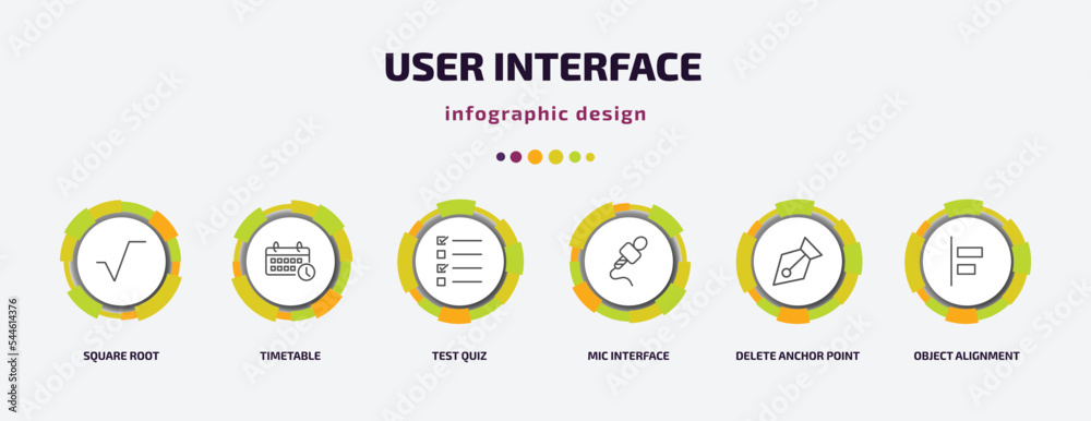 user interface infographic template with icons and 6 step or option ...