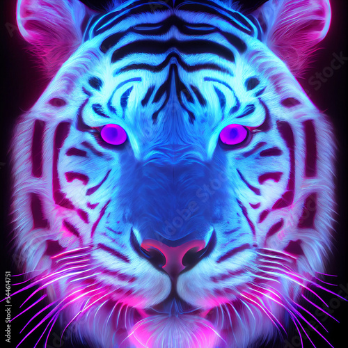 Psychedelic UV Neon White Tiger