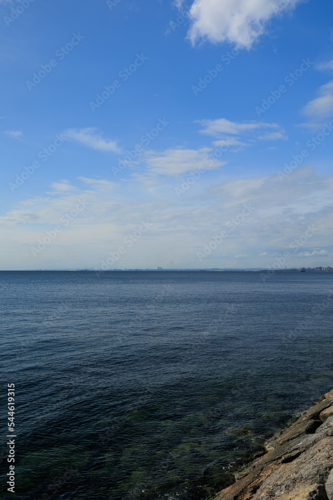Seascape, blue Sky and sea water