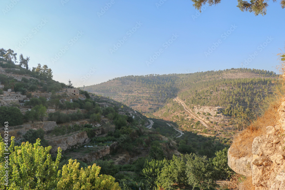 Battir, Palestine Mountain on summer landscap