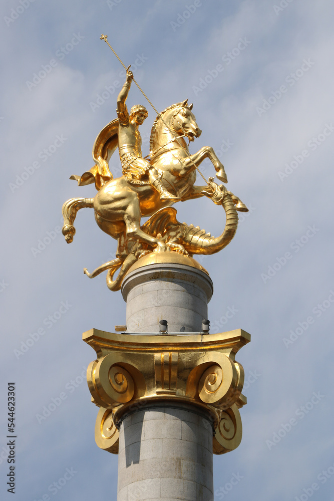Tbilisi, Georgia - monument of st. george and the dragon in Tbilisi Tbilisi, Georgia - monument of st. george and the dragon in Tbilisi