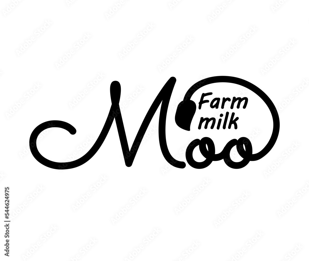 Logo for milk farm. Label for dairy production. Milk logo with cow tail. Vector logo for dairy products Logo for milk farm. Label for dairy production. Milk logo with cow tail. Vector logo for dairy products