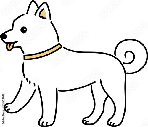 横向きのシンプルで可愛い白い犬