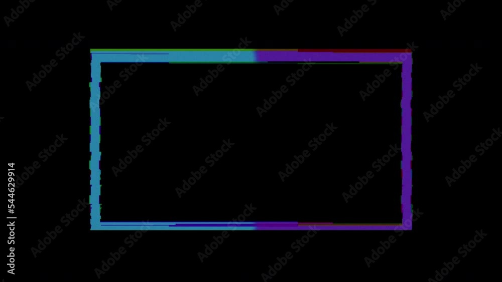 Blue and purple glitchy rectangle frame with copy space Blue and purple glitchy rectangle frame with copy space