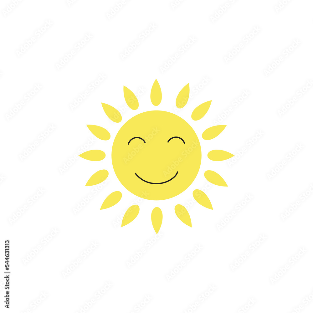 Sun icon flat design illustration