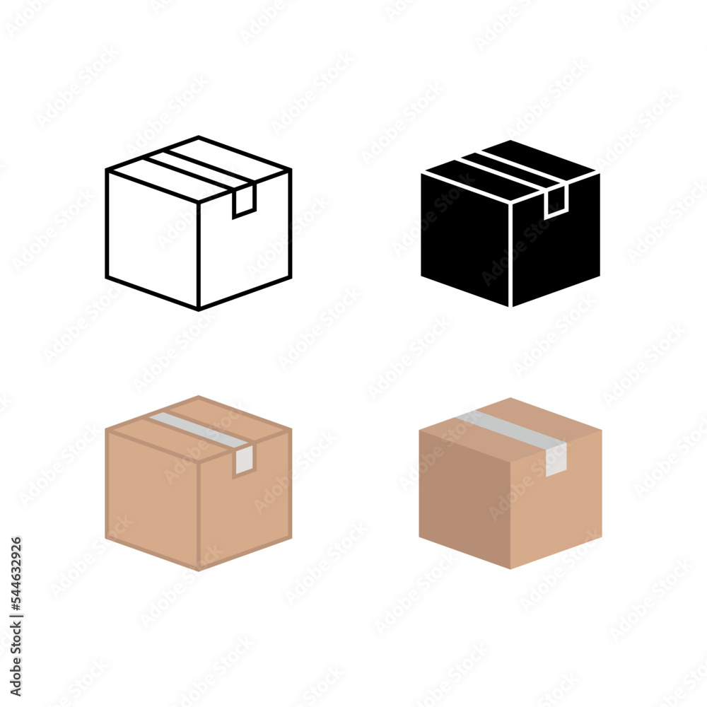 Fototapeta premium Box vector icon set