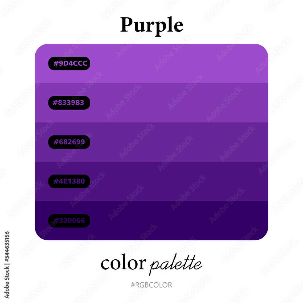 Purple color palettes accurately with codes, Perfect for use by ...