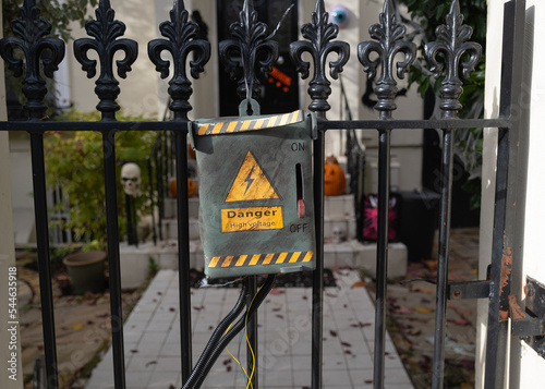 'Do not enter' doorstep halloween decorations.