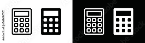 Calculator icon. Calculator toll in outline and flat symbol illustration for apps and websites.