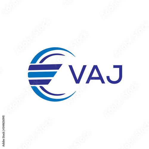 VAJ letter logo. VAJ blue image on white background. VAJ vector logo design for entrepreneur and business. VAJ best icon. photo