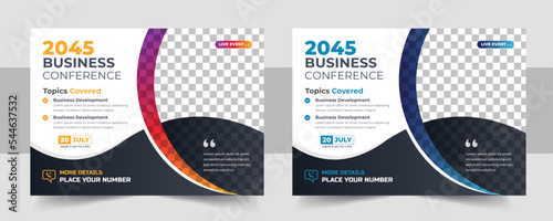Corporate horizontal business conference flyer template, Business conference flyer template