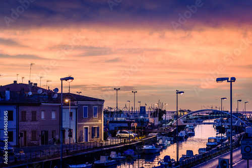 Fano, canale Albani, tramonto