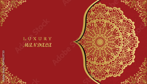 Arabesque style wonderful greeting and invitation card. Royal ornamental mandala design background. 