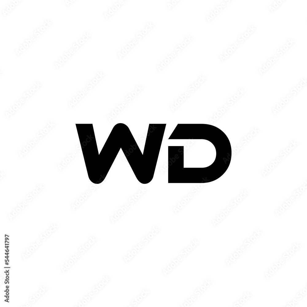 WD letter logo design with white background in illustrator, vector logo modern alphabet font overlap style. calligraphy designs for logo, Poster, Invitation, etc.