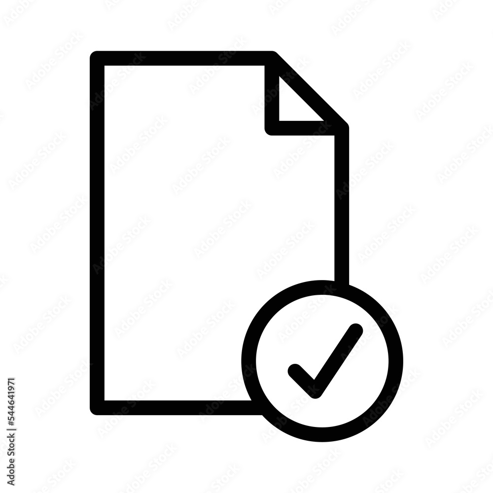 Paper line icon illustration with check mark. suitable for verified document icon. icon related to document, file. Simple vector design editable. Pixel perfect at 32 x 32 Paper line icon illustration with check mark. suitable for verified document icon. icon related to document, file. Simple vector design editable. Pixel perfect at 32 x 32