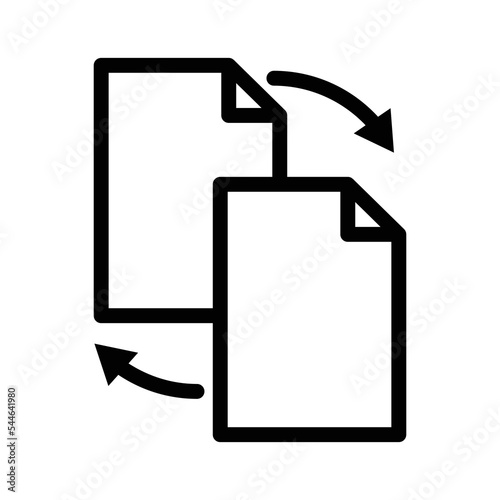 Paper line icon illustration with arrow. suitable for convert document, convert file. icon related to document, file. Simple vector design editable. Pixel perfect at 32 x 32
