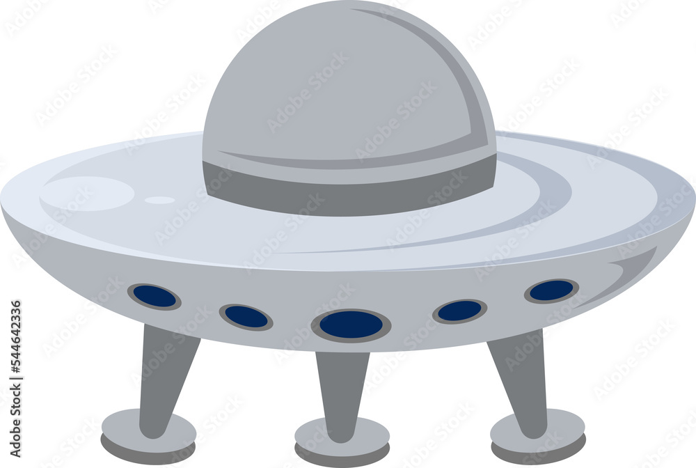 illustration of gray ufo in parking position illustration of gray ufo in parking position