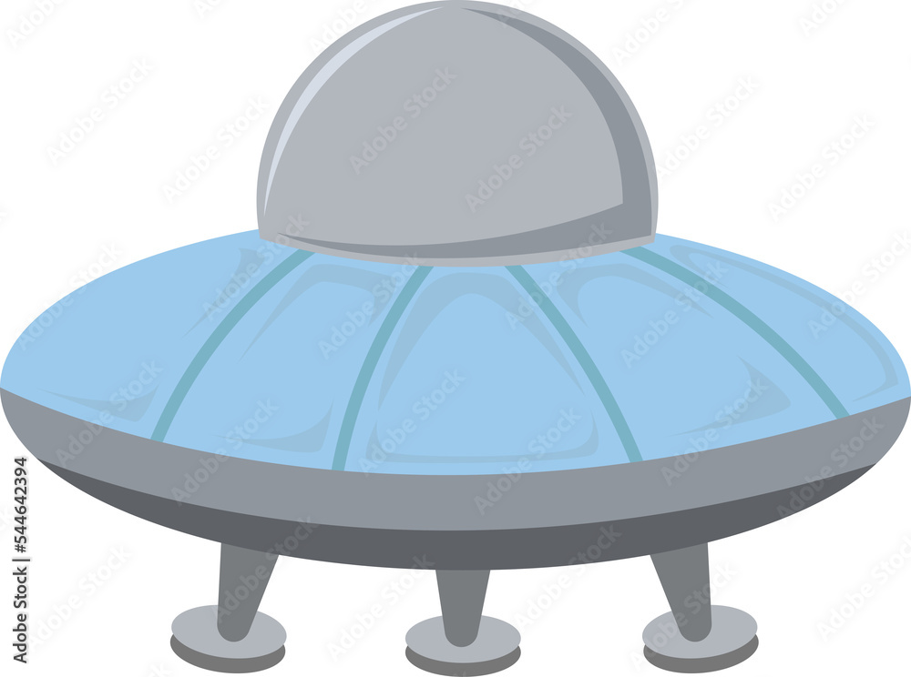 blue ufo cartoon illustration with three pole legs Stock Illustration ...