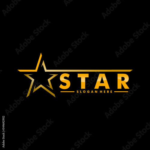 elegant star logo icon vector template, golden star log